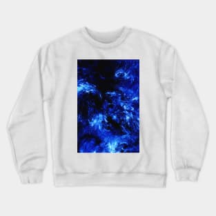 Dark Arctic Splash Black and Blue Abstract Artwork Crewneck Sweatshirt